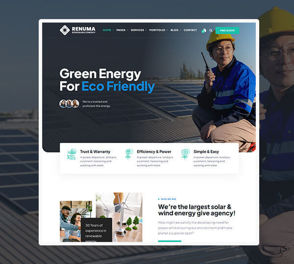 Wind & Solar Energy WordPress Theme