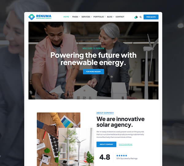 Wind & Solar Energy WordPress Theme